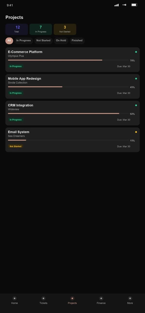 Wideview Support: Projects